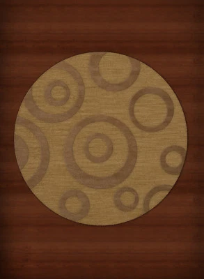 Yellow Transitional Bubbles Rings Area Rug Circles DV5 - Image 1 of 2