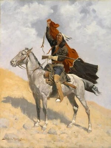 The Blanket Signal by Frederic Remington Western Giclee Art Print + Ships Free - Picture 1 of 4