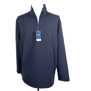 NWT IZOD Pullover Sweater Men 2XL Natural Stretch 1/4 Zip Mock Neck 45CT247 Blue - Picture 1 of 11
