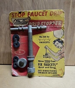 Vintage O'Malley USA Stop Wasserhahn Drip No. 2x Tropfstopfen - NOS (New Old Stock) - Bild 1 von 6
