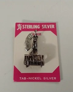 Vintage Trolley Street Car Train CA California .925 Sterlingsilber Charm Anhänger - Bild 1 von 3