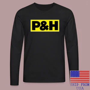 P&H Mining Equipment Black Long Sleeve T-Shirt Size S-2XL - Picture 1 of 1