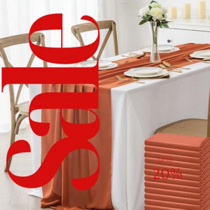 TERRACOTA -Chiffon Table Runner 29 x 108 inch Perfect for Party Sweetest Wedding - Picture 1 of 2