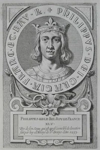 Gravure Jacques de Bie PORTRAIT XVIIe PHILIPPE IV dit Le Bel Roy de France - Picture 1 of 2