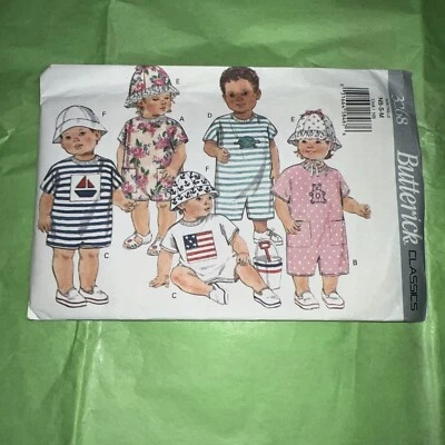 Butterick Pattern 3268 Jumpsuit & Hat Uncut Size NB S M Uncut FF - Image 1 of 3