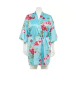 Plus Size Apt. 9 Wrap Robe - Light Turquoise Floral Women's - Stunning! - Picture 1 of 2