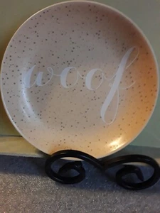 Doghaus Pet Inspired Home Decor Ceramic Beige Speckled WOOF Dish - Picture 1 of 4