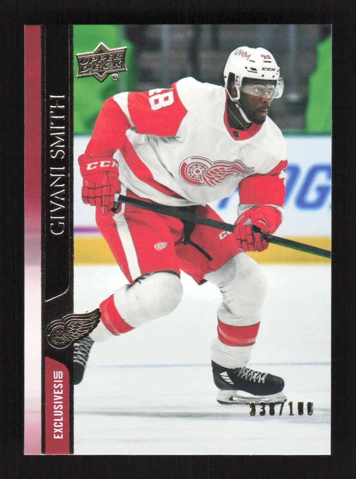Givani Smith  SN100 2020-21 Upper Deck  UD Exclusives Detroit Red Wings #548 - Image 1 of 2