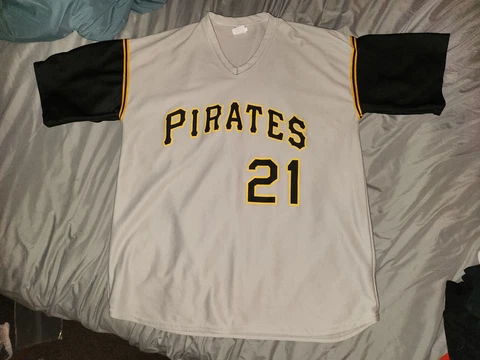 ROBERTO CLEMENTE #21 THROWBACK GRAY BASEBALL JERSEY X-LARGE SGA Cover