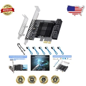 6-Port SATA III PCI-E Card for SSD/HDD – Easy Installation & Maximized Cooling - Picture 1 of 9