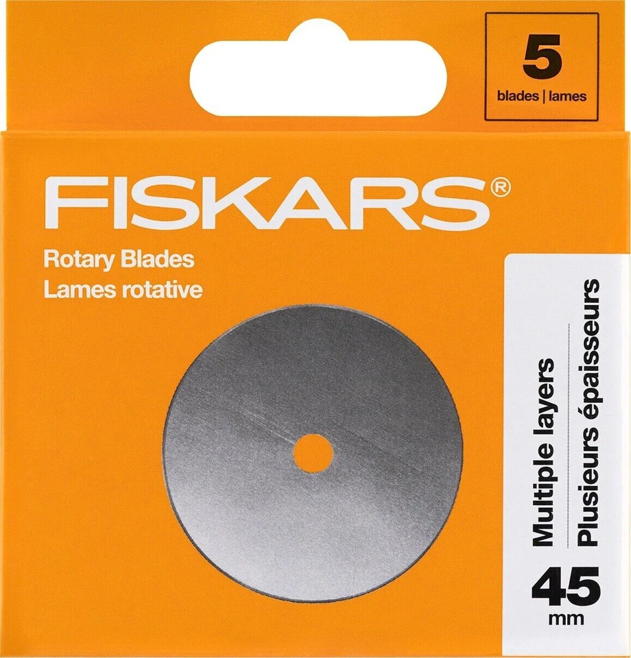 Fiskars Straight Rotary Blades 45mm 5/Pkg - 1065947