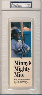 KIRBY PUCKETT Vintage Signed 2 3/4 x 8 Sports Illustrated Magazine Photo PSA/DNA - Image 1 of 3