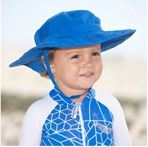 Nuevo con etiquetas zona de protección solar para niños UPF 50+ Safari para niños sombrero de sol azul tiburón - Imagen 1 de 4