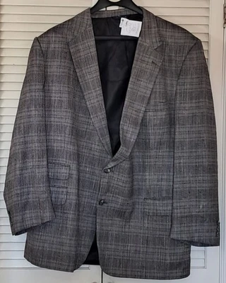 Blazer Burberrys Vintage Chaqueta de Lana a Cuadros 2 Botones Italia Tela Telar 46L Foto 1 de 4