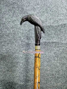 Antiker viktorianischer Gehstock aus Holz Stöcke Rabenkopf Griff Vintage Designer. - Bild 1 von 9