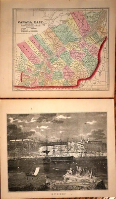 Mapa original de Canadá Este de 1856 - Quebec por Morse & Gaston (6x7)-#03 Foto 1 de 4