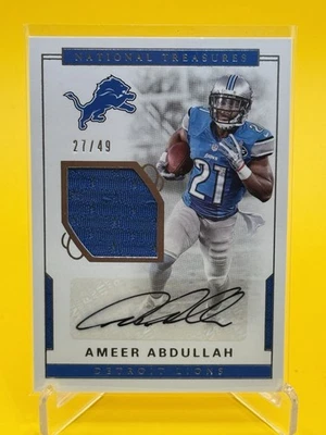 2016 Panini National Treasures Amir Abdullah game worn Patch-Auto /49 - Image 1 of 4