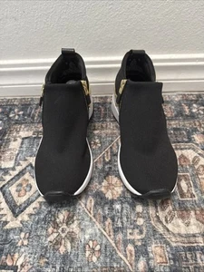 DKNY Damen-Sneaker Keilabsatz schwarz seitlicher Reißverschluss Gummisohle Größe 6 einmal getragen - Bild 1 von 5