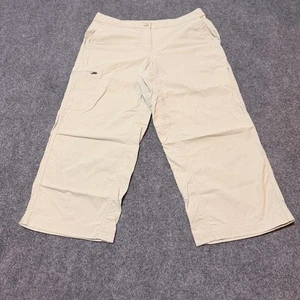 LL Bean Pants Womens 8 Blue Nylon Blend Cropped Zip Pocket Hiking Outdoors - Picture 1 of 12