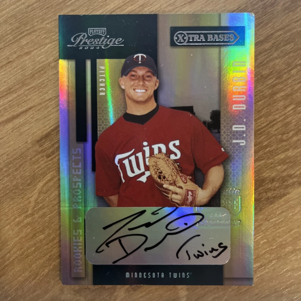 2004 Playoff Prestige Rookies & Prospects J.D. Durbin #105 Xtra Bases /100 (AU) - Image 1 of 2