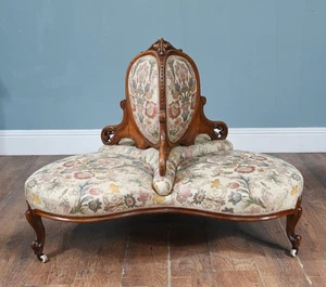 Victorian Conversation Seat Gossip Couch 1880 Sofa - Picture 1 of 9