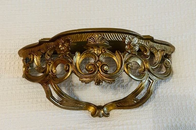 "Estante de pared dorado estilo Hollywood Regency vintage ornamentado detallado Italia resina de 15""" Foto 1 de 4