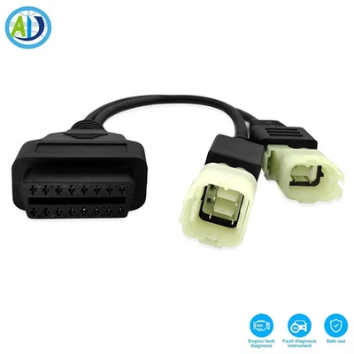 Conector de cable adaptador de diagnóstico OBD2 II 4 pines y 6 pines 2 en 1 hembra para Honda Foto 1 de 4