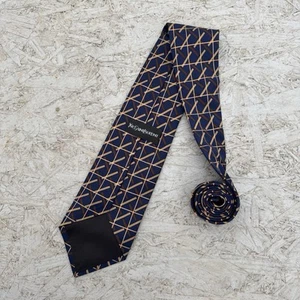 Corbata de seda vintage Yves Saint Laurent YSL azul geométrico multicolor - Imagen 1 de 5