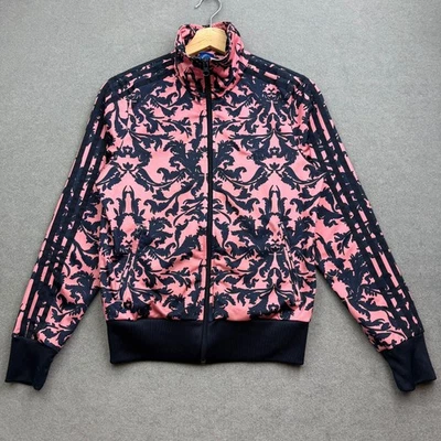 Adidas Originales Chaqueta Mujer Reino Unido 12 S Rosa Barroco Cachemira Granja Floral Cremallera Completa Foto 1 de 4