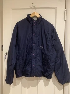 VINTAGE Patagonia Fleece Jacket Large Purple Blue Glissade USA Made Reversible - Picture 1 of 10