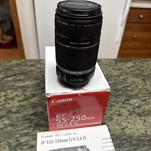 Canon EF-S Objektiv 55–250 mm f/4–5,6 für Canon Spiegelreflexkameras - Bild 1 von 8