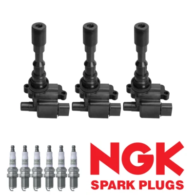 3 bobinas de ignição e 6 velas de ignição NGK platina para Hyundai XG300/350 3.5L V6 - Imagem 1 de 4
