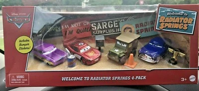 CARS - WELCOME TO RADIATOR SPRNGS 4 PACK DOC HUDSON McQUEEN- Mattel Disney Pixar - Immagine 1 di 2
