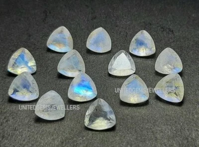 White Rainbow Moonstone Trillion Cut Gemstone - Image 1 of 4
