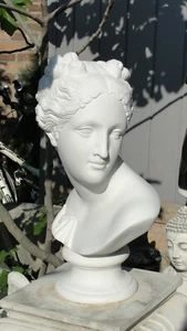 Büste Elisa Kopf Figur Frau Stuckgips Skulptur Dekoration Säule Statue Weiß 2016 - Picture 1 of 4