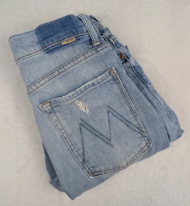 Mother Superior High Waisted Hiker Hover Undone Hem Jeans Womens 27 On My Knees - Picture 1 of 16