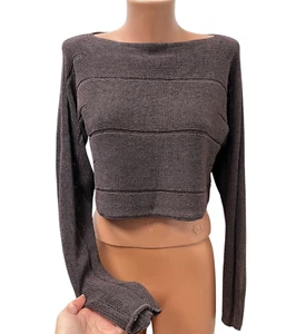 SARAH PACINI One Size S / M / Knitted Top Jumper Sweater Burgundy - Picture 1 of 6