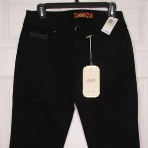 Damen One 5 One schwarze Denim Caprihose MCP121OOZ-BS Größe 4 # 721 - Bild 1 von 9