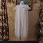 Vintage Pink Night Gown Nylon And Chiffon Sz Large