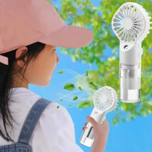 Handheld Water Spray Cooling Mist Fan Travel Portable Rechargeable Personal Fan - Picture 1 of 19