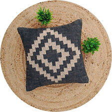 Handmade Jute Wool Kilim Cushion Cover Combo Set Home Decor Organic Pillow Cover