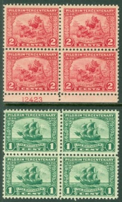 EDW1949SELL : USA 1920 Scott #548-49 Blocks of 4. Mint Never Hinged. Cat - Image 1 of 2