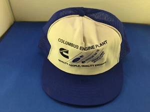 Vintage Cummins Engine Plant Mütze Kappe Mesh Foam blau Snapback  - Bild 1 von 8