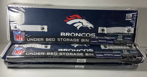 Lot Of 3 Franklin NFL Under Bed Storage Bin Denver Broncos 22”x12”x6.5" Cover