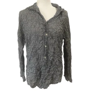 Camisa para mujer American Colors Alex Lehr negra a cuadros ginham arrugada talla XL - Imagen 1 de 10