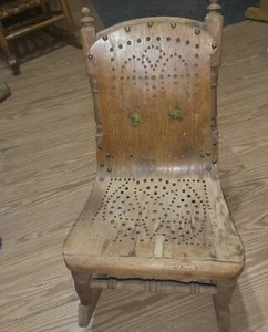 Antique Wood Child Rocking Chair 1800’s Arts and Craft style - Picture 1 of 13