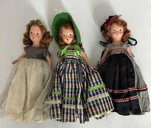 Vintage Nancy Ann Storybook Dolls Lot Of 3 - Picture 1 of 13
