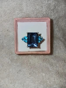 Misura 7 Anello Rodio/Sterlina Fluorite Teal (IR) Anello Neon Apatite 9,90 TCW (774) - Foto 1 di 14