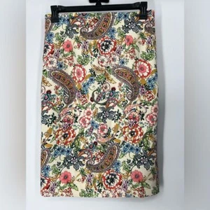 CATHERINE MALANDRINO FRENCH DESIGNER FLORAL PENCIL SKIRT - Picture 1 of 6