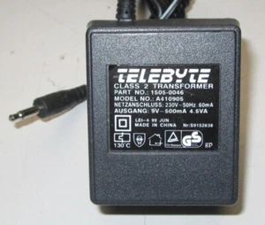 Telebyte Class 2 Transformer A410905 Power Supply AC 9V 500mA - Picture 1 of 3